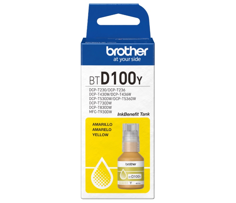 Mực in phun màu vàng Brother BTD100Y Yellow Ink bottle (BTD100Y)